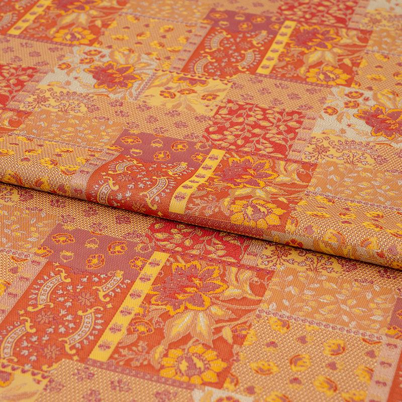 Oriental Floral Quilting Fabric by Yard, Chinese Style Rayon Gauze Textile for Patchwork Bags Crafts Decor, 59"Wide