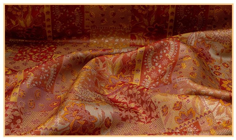 Oriental Floral Quilting Fabric by Yard, Chinese Style Rayon Gauze Textile for Patchwork Bags Crafts Decor, 59"Wide