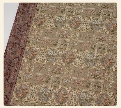 Oriental Patchwork Fabric by Yard, Chinese Style Rayon Gauze Textile for Quilting Bags Crafts Home Decor, 59"Wide