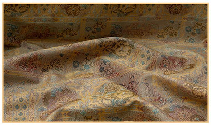 Oriental Patchwork Fabric by Yard, Chinese Style Rayon Gauze Textile for Quilting Bags Crafts Home Decor, 59"Wide