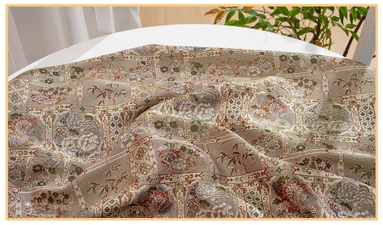 Oriental Patchwork Fabric by Yard, Chinese Style Rayon Gauze Textile for Quilting Bags Crafts Home Decor, 59"Wide