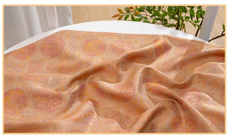 Oriental Patchwork Fabric by Yard, Chinese Style Rayon Gauze Textile for Quilting Bags Crafts Home Decor, 59"Wide