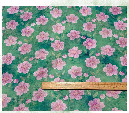 Cherry Blossom Xiangyunsha Fabric by Yard, Soft Rayon Jacquard Textile, Chinese Elegant Draped Fabric for Dresses Hanfu Sewing, 59"Wide