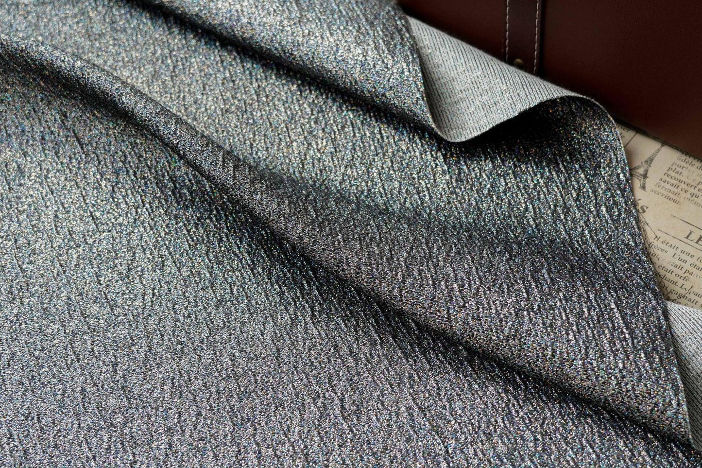 Shimmer Jacquard Fabric by Yard, Vintage Embossed Metallic Textile, Color Woven Dress Fabric for Sewing Crafts Decor, 57"Wide