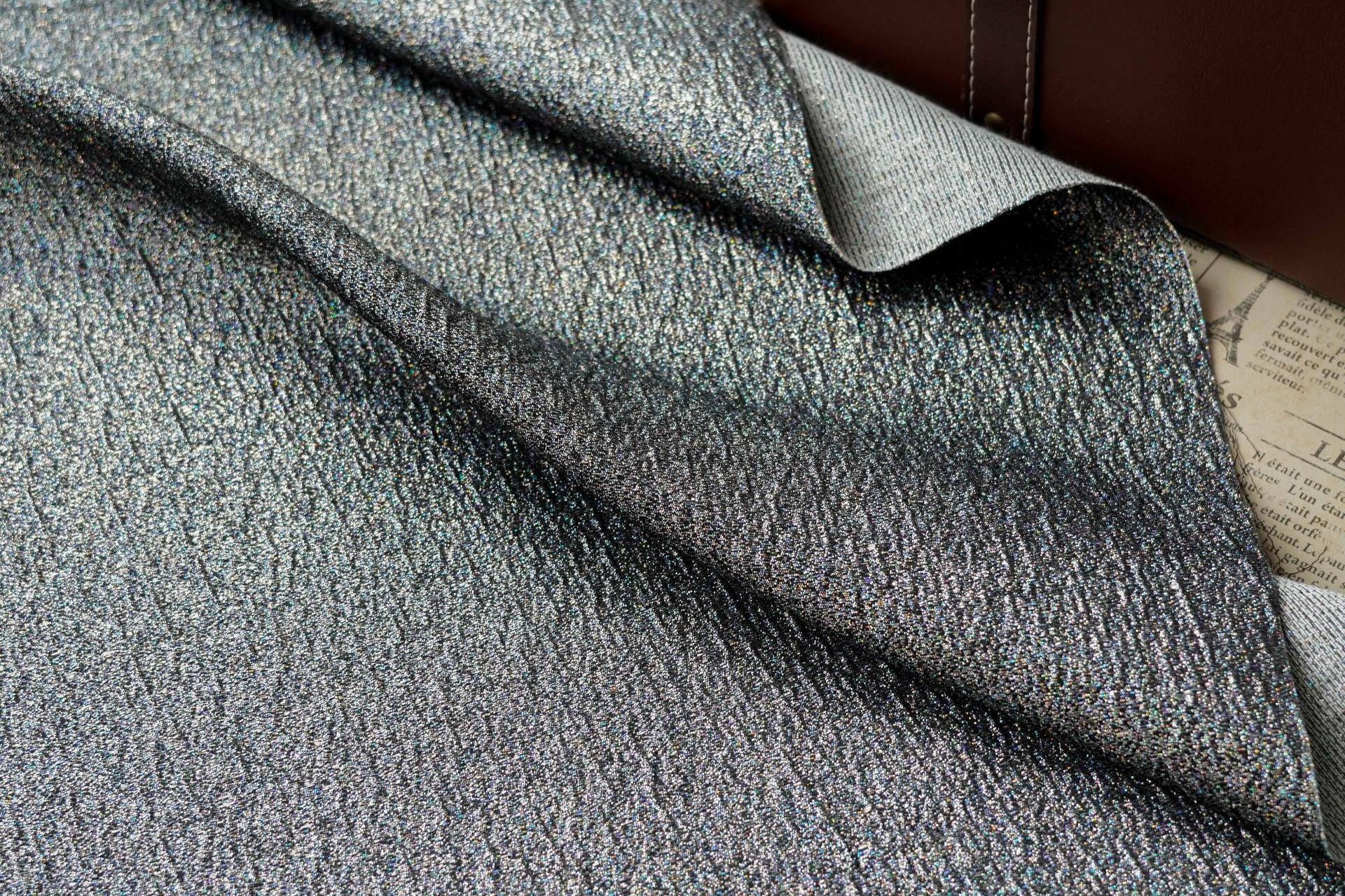Shimmer Jacquard Fabric by Yard, Vintage Embossed Metallic Textile, Color Woven Dress Fabric for Sewing Crafts Decor, 57"Wide