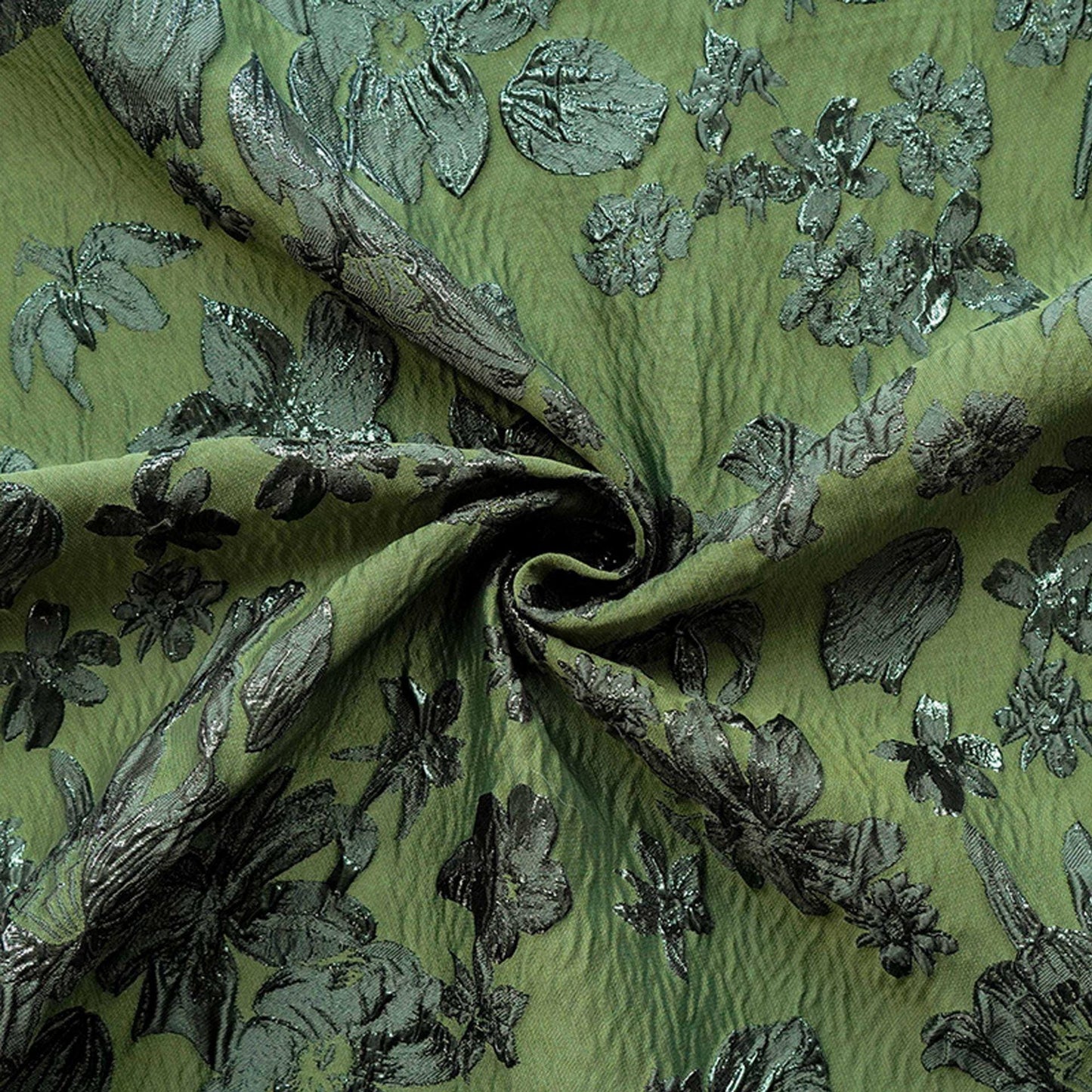 Embossed Floral Metallic Jacquard Fabric by Yard, Vintage Gold Thread Brocade Textile, Luxury Fabric for Dresses Decor, 54"Wide
