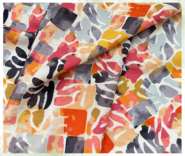 Summer Palette Printed Fabric by Yard, Colorful Artistic Cotton Textile, Vibrant Fabric for Quilting Sewing Crafts, 59"Wide
