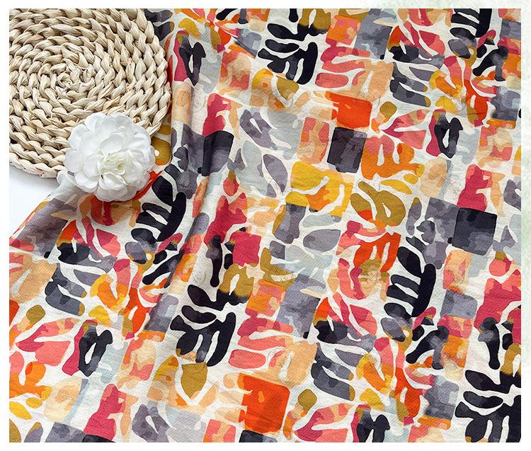 Summer Palette Printed Fabric by Yard, Colorful Artistic Cotton Textile, Vibrant Fabric for Quilting Sewing Crafts, 59"Wide