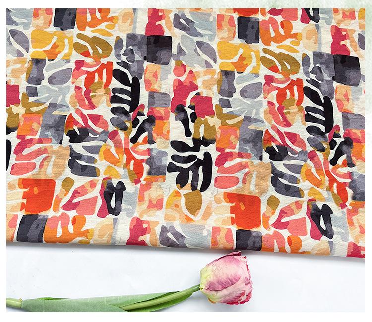Summer Palette Printed Fabric by Yard, Colorful Artistic Cotton Textile, Vibrant Fabric for Quilting Sewing Crafts, 59"Wide