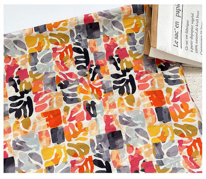 Summer Palette Printed Fabric by Yard, Colorful Artistic Cotton Textile, Vibrant Fabric for Quilting Sewing Crafts, 59"Wide