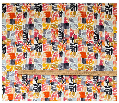 Summer Palette Printed Fabric by Yard, Colorful Artistic Cotton Textile, Vibrant Fabric for Quilting Sewing Crafts, 59"Wide