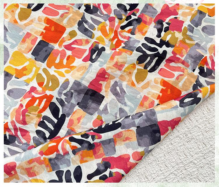 Summer Palette Printed Fabric by Yard, Colorful Artistic Cotton Textile, Vibrant Fabric for Quilting Sewing Crafts, 59"Wide