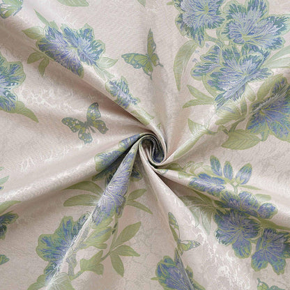 Vintage Butterfly Floral Jacquard Fabric, Soft Lavender Woven Botanical Textile for Dresses, Curtains, Upholstery & Home Decor, 65" Wide