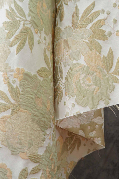 Tonal Jacquard Fabric by the yard| Subtle Damask Weave | Self Pattern | Home Decor Upholstery Dress Lining, 55" Wide