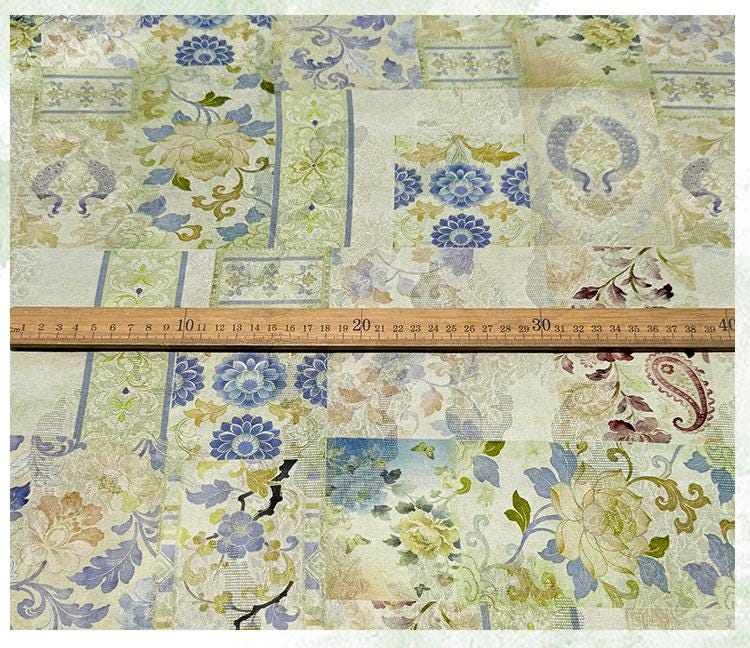 Chinese Jacquard Rayon Silk Fabric by Yard, Palace Style Patchwork Textile, Xiangyunsha Inspired Dress Fabric for Sewing Decor, 55"Wide