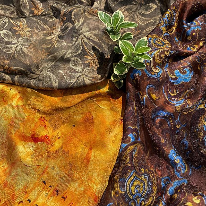 Luxury rayon Jacquard Fabric, Chinese Palace Motif Patchwork Textile, Soft Draping Fashion Fabric, 55"Wide