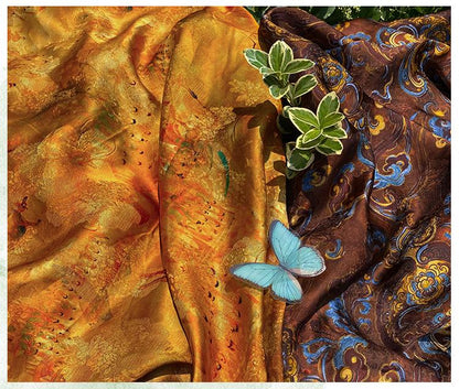 Luxury rayon Jacquard Fabric, Chinese Palace Motif Patchwork Textile, Soft Draping Fashion Fabric, 55"Wide