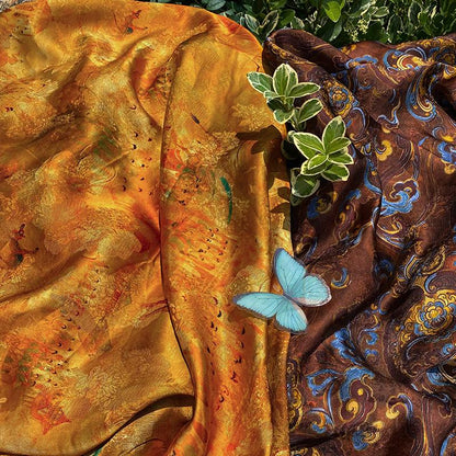 Luxury rayon Jacquard Fabric, Chinese Palace Motif Patchwork Textile, Soft Draping Fashion Fabric, 55"Wide