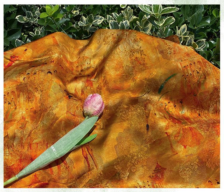 Luxury rayon Jacquard Fabric, Chinese Palace Motif Patchwork Textile, Soft Draping Fashion Fabric, 55"Wide
