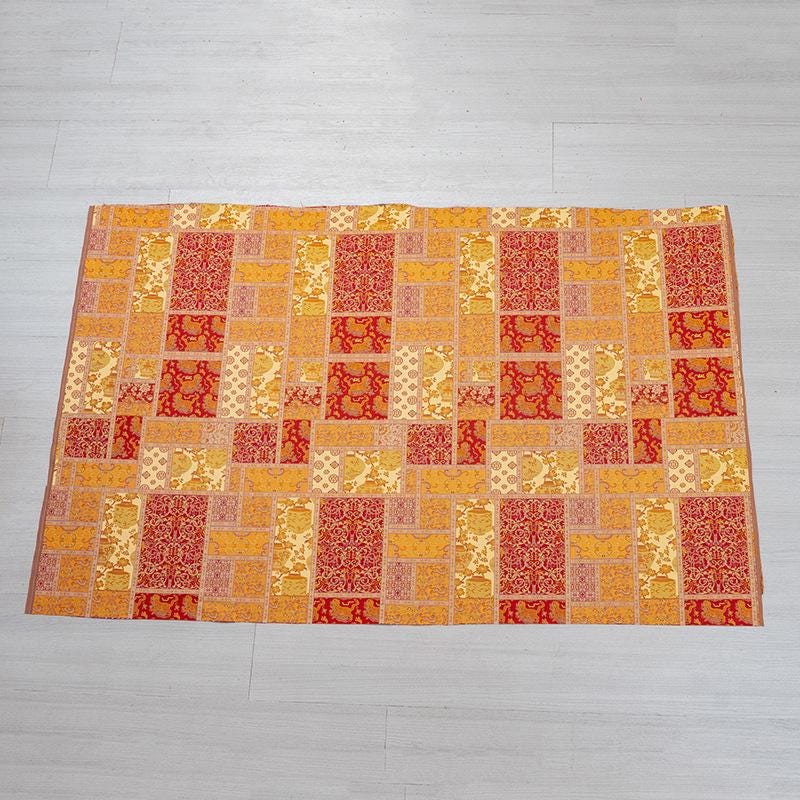 Tibetan Style Brocade Fabric, Chinese Auspicious Dragon Jacquard Textile, Gold Woven Fabric for Temple Decor Craft Sewing, 59“wide