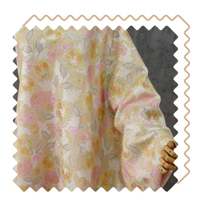 Vintage French Floral Fabric by Yard, Chinoiserie Vine Jacquard Textile, Elegant Dress Vest Upholstery Sewing Fabric, 57"W