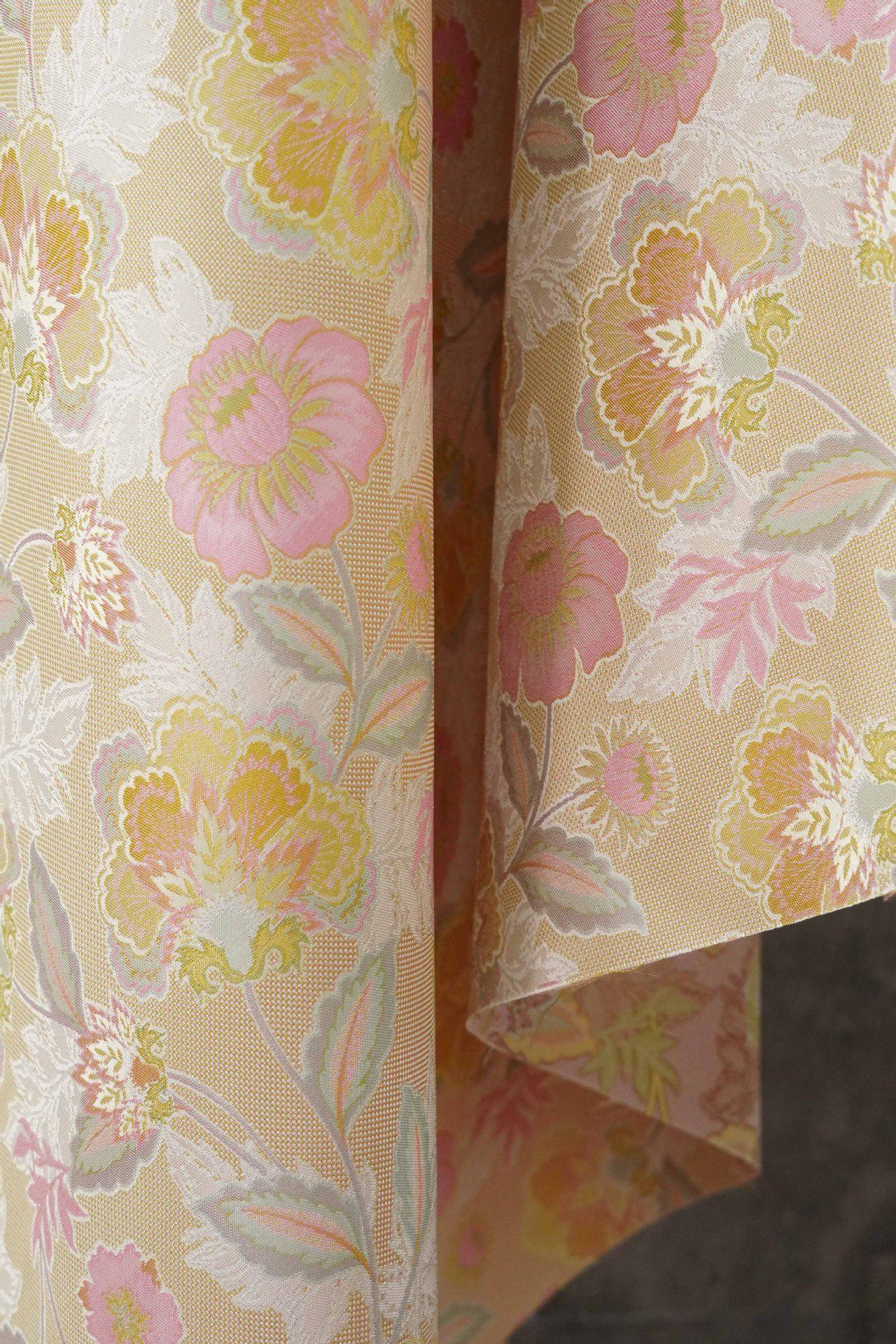 Vintage French Floral Fabric by Yard, Chinoiserie Vine Jacquard Textile, Elegant Dress Vest Upholstery Sewing Fabric, 57"W