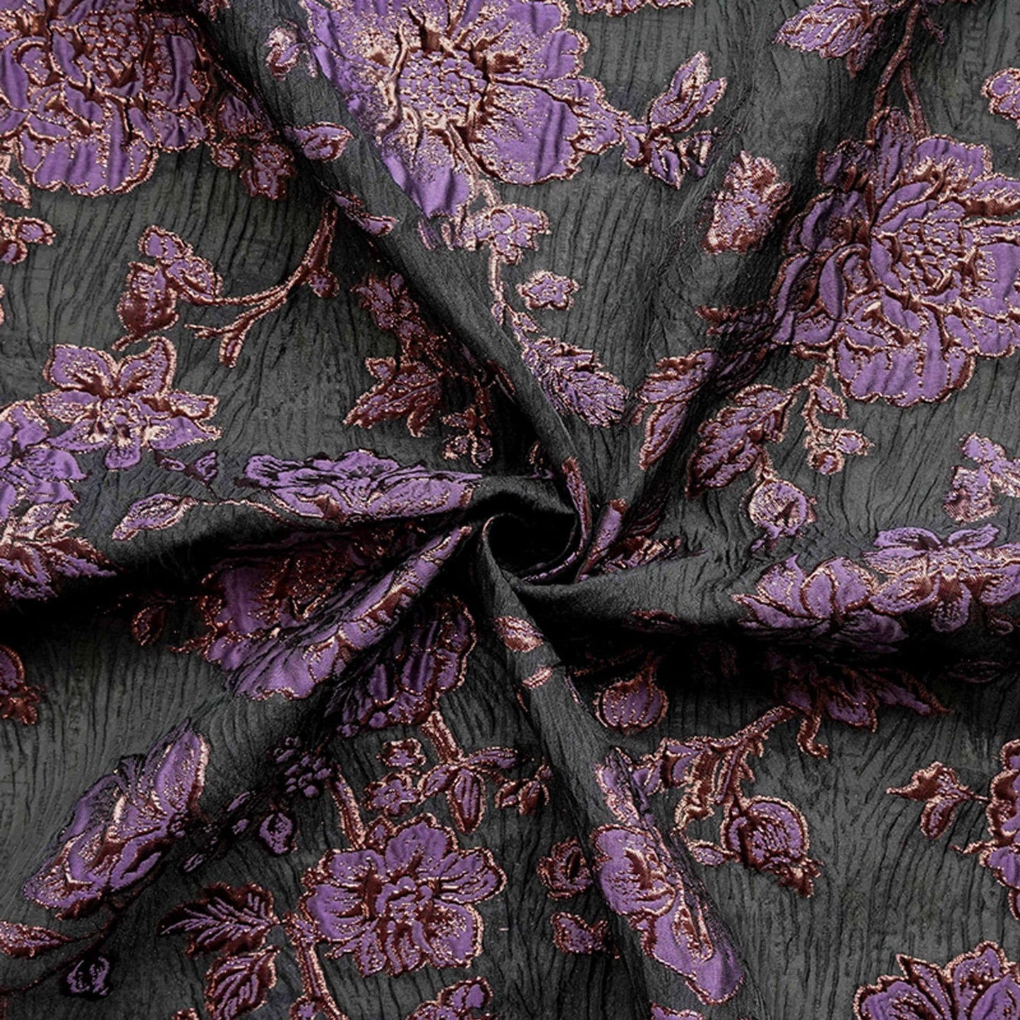 Embossed Peony Metallic Jacquard Fabric, Vintage Floral Brocade Upholstery Material, Luxury Decorative Fabric for Curtains, Sofa, Home Decor