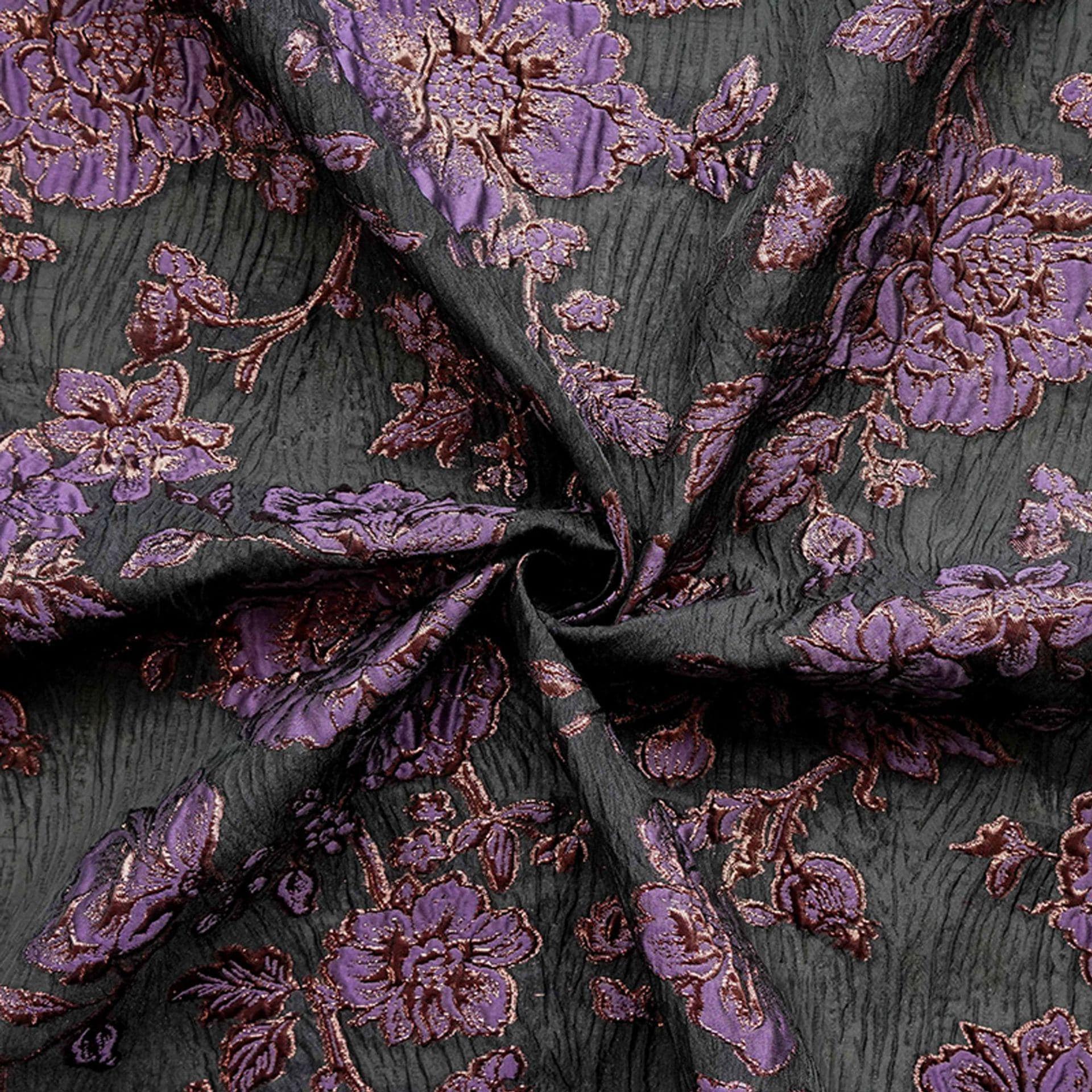 Embossed Peony Metallic Jacquard Fabric, Vintage Floral Brocade Upholstery Material, Luxury Decorative Fabric for Curtains, Sofa, Home Decor