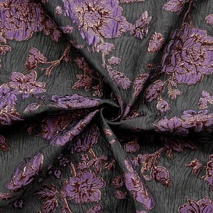 Embossed Peony Metallic Jacquard Fabric, Vintage Floral Brocade Upholstery Material, Luxury Decorative Fabric for Curtains, Sofa, Home Decor