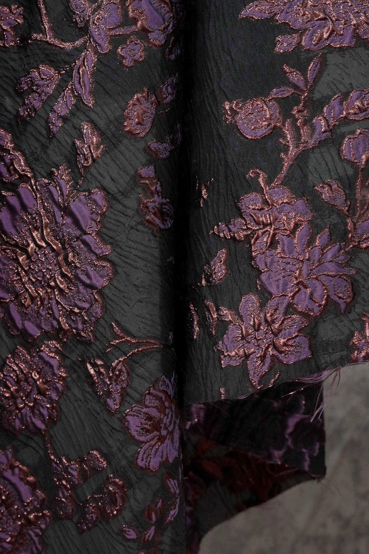 Embossed Peony Metallic Jacquard Fabric, Vintage Floral Brocade Upholstery Material, Luxury Decorative Fabric for Curtains, Sofa, Home Decor