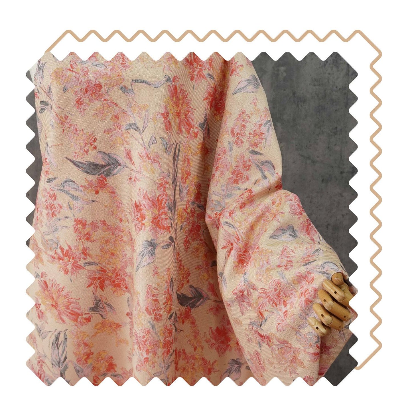 Pink Floral Fabric by Yard, Vintage Garden Woven Textile, Cottagecore Dress Fabric for Sewing Crafts Decor- 57"W