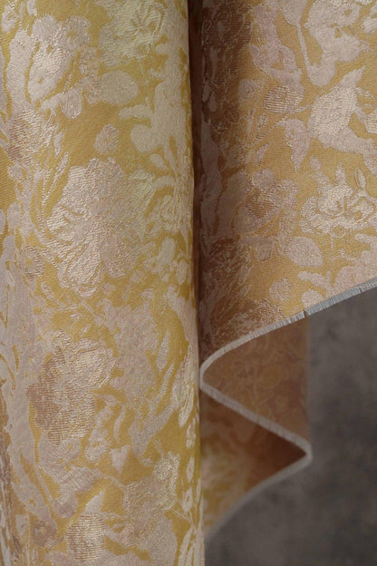 Colorful Floral Jacquard Fabric by Yard, Vintage Botanical Woven Textile, Draping Dress Fabric for Sewing Crafts Home Decor, 59"Wide
