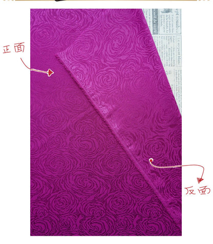 Floral Satin Fabric by Yard, Stretch Silky Rose Jacquard Textile, Elegant Dress Fabric for Sewing Crafts, 59"Wide