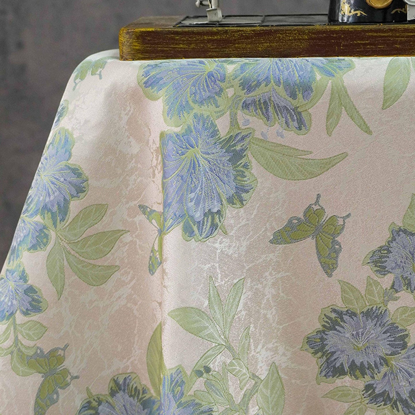 Vintage Butterfly Floral Jacquard Fabric, Soft Lavender Woven Botanical Textile for Dresses, Curtains, Upholstery & Home Decor, 65" Wide