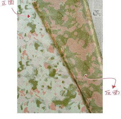 Green Floral Jacquard Fabric by Yard, Ink Wash Style Moss Print Textile, Soft Dress Fabric for Sewing Crafts Home Decor, 55"Wide