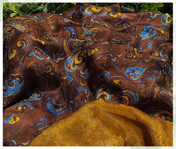 Luxury rayon Jacquard Fabric, Chinese Palace Motif Patchwork Textile, Soft Draping Fashion Fabric, 55"Wide