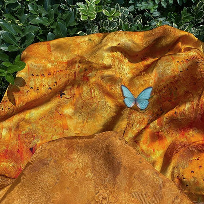 Luxury rayon Jacquard Fabric, Chinese Palace Motif Patchwork Textile, Soft Draping Fashion Fabric, 55"Wide