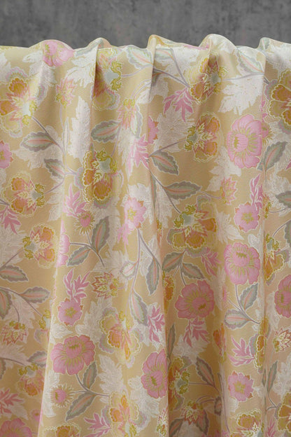 Vintage French Floral Fabric by Yard, Chinoiserie Vine Jacquard Textile, Elegant Dress Vest Upholstery Sewing Fabric, 57"W