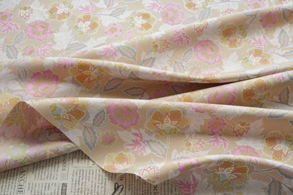 Vintage French Floral Fabric by Yard, Chinoiserie Vine Jacquard Textile, Elegant Dress Vest Upholstery Sewing Fabric, 57"W