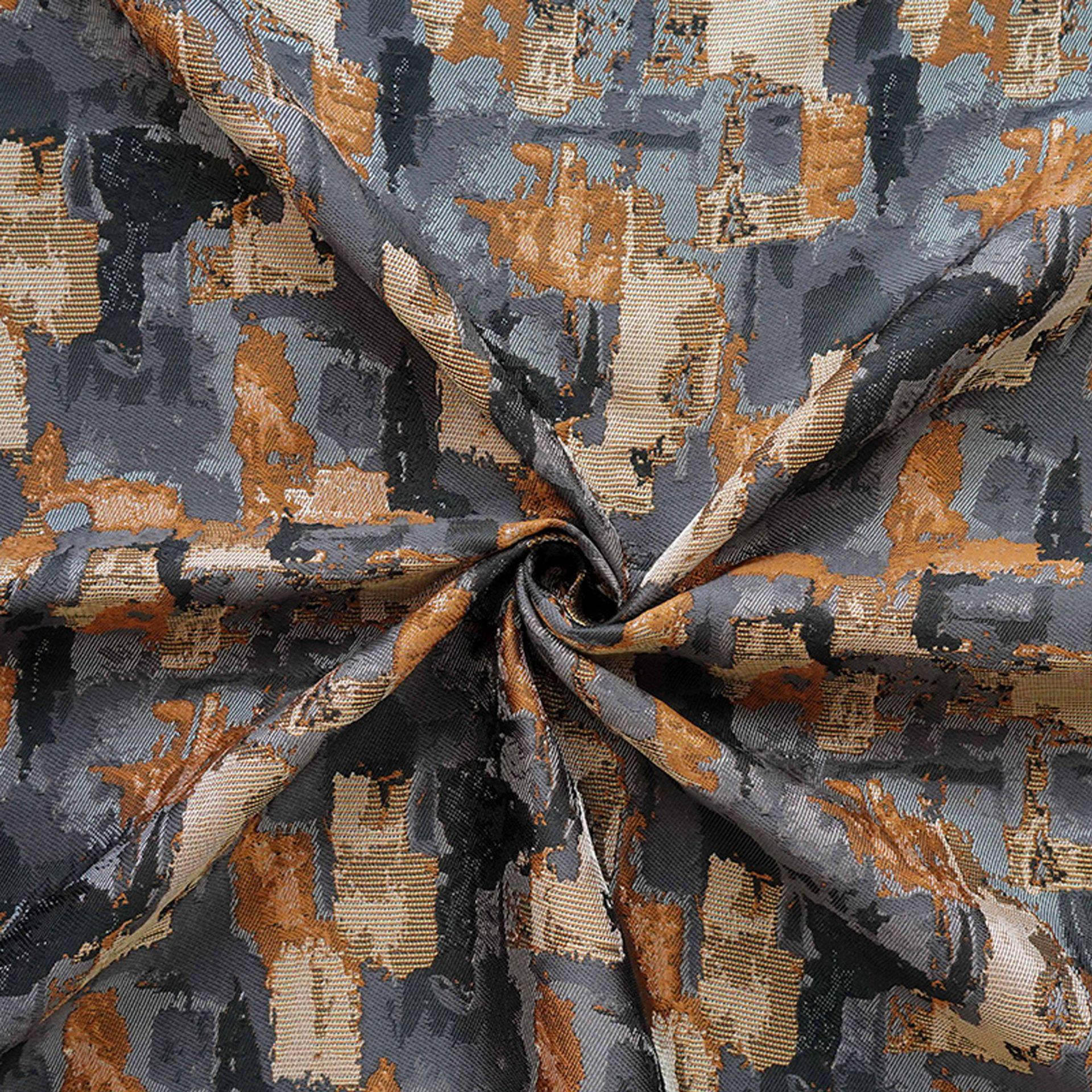 Abstract Oil Painting Style Jacquard Fabric, Geometric Color Block Textile, Vintage Woven Upholstery & Fashion Sewing Material, 58" Wide