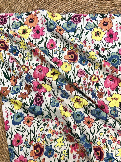 Art Style 3D Floral Jacquard Fabric, Abstract Embossed Flower Woven Textile, Double-Sided Fashion Material for DIY Clothing & Costumes, 52"W
