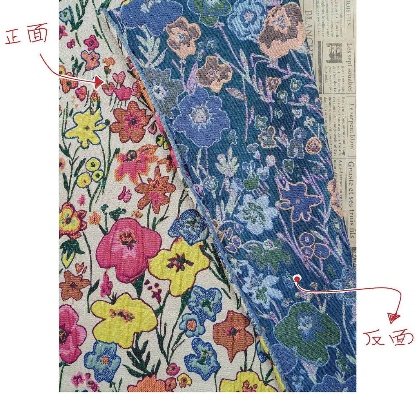Art Style 3D Floral Jacquard Fabric, Abstract Embossed Flower Woven Textile, Double-Sided Fashion Material for DIY Clothing & Costumes, 52"W