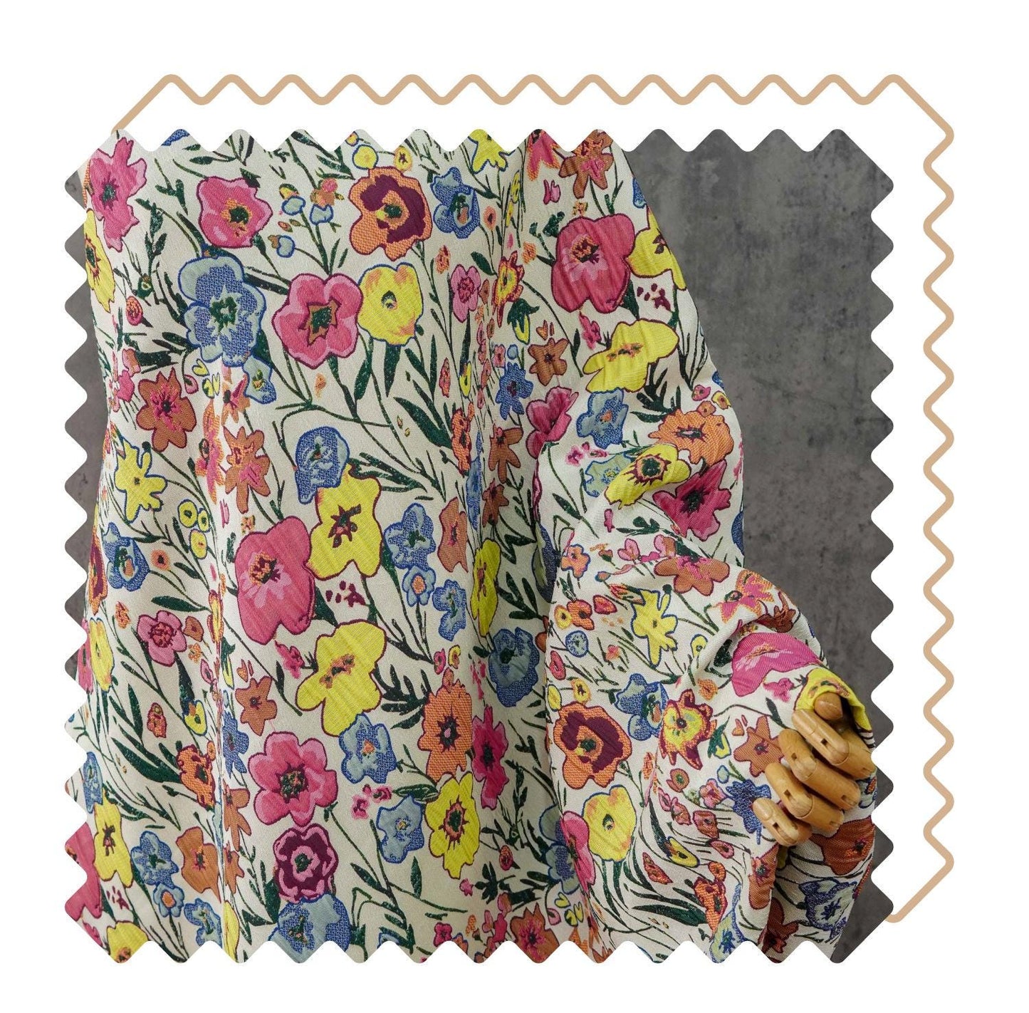 Art Style 3D Floral Jacquard Fabric, Abstract Embossed Flower Woven Textile, Double-Sided Fashion Material for DIY Clothing & Costumes, 52"W