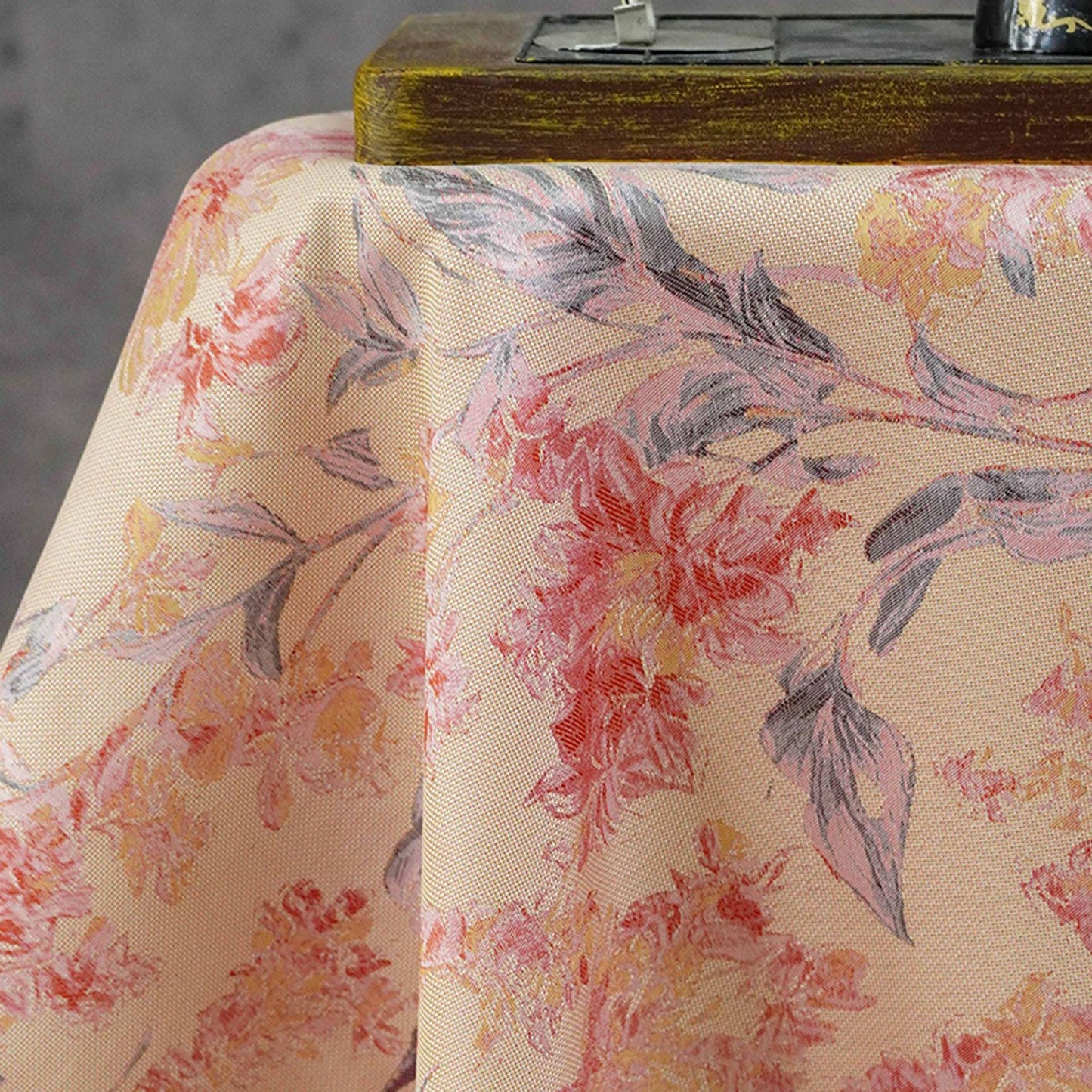 Pink Floral Fabric by Yard, Vintage Garden Woven Textile, Cottagecore Dress Fabric for Sewing Crafts Decor- 57"W