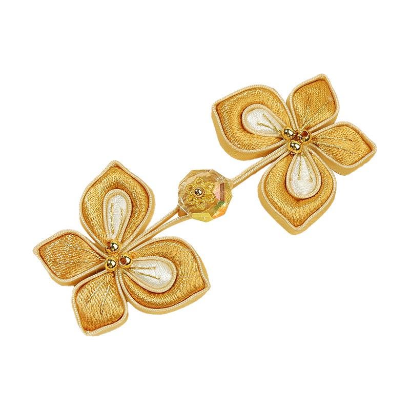 Handmade Chinese Frog Button, Clover Flower Knot Button, Qipao Closure, Hanfu Tang Suit Sewing Trim, Traditional Clothing Accessory