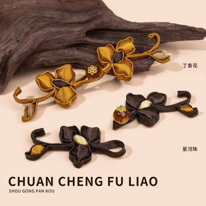 Handmade Chinese Frog Button, Qipao Pan Kou Closure, Flower Knot Button, Hanfu Tang Suit Sewing Trim, Oriental Couture Clothing Accessory