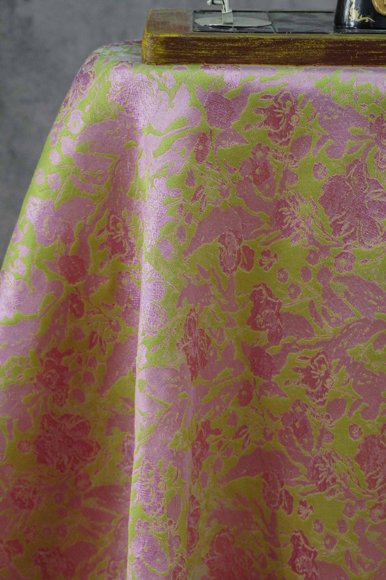Colorful Floral Jacquard Fabric by Yard, Vintage Botanical Woven Textile, Draping Dress Fabric for Sewing Crafts Home Decor, 59"Wide