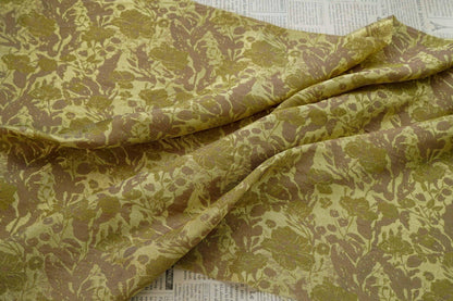 Colorful Floral Jacquard Fabric by Yard, Vintage Botanical Woven Textile, Draping Dress Fabric for Sewing Crafts Home Decor, 59"Wide