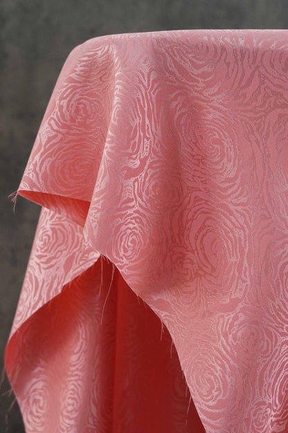 Floral Satin Fabric by Yard, Stretch Silky Rose Jacquard Textile, Elegant Dress Fabric for Sewing Crafts, 59"Wide