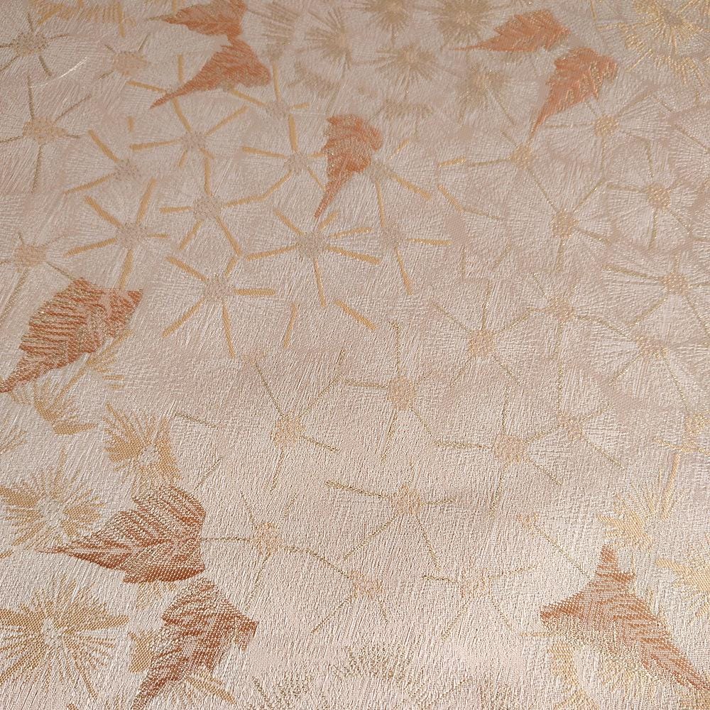 Maple Leaf Jacquard Fabric, Botanical Woven Fabric by Yard, Vintage Abstract Leaf Textile, Luxury Sewing Fabric, Upholstery Home Decor, 57"W